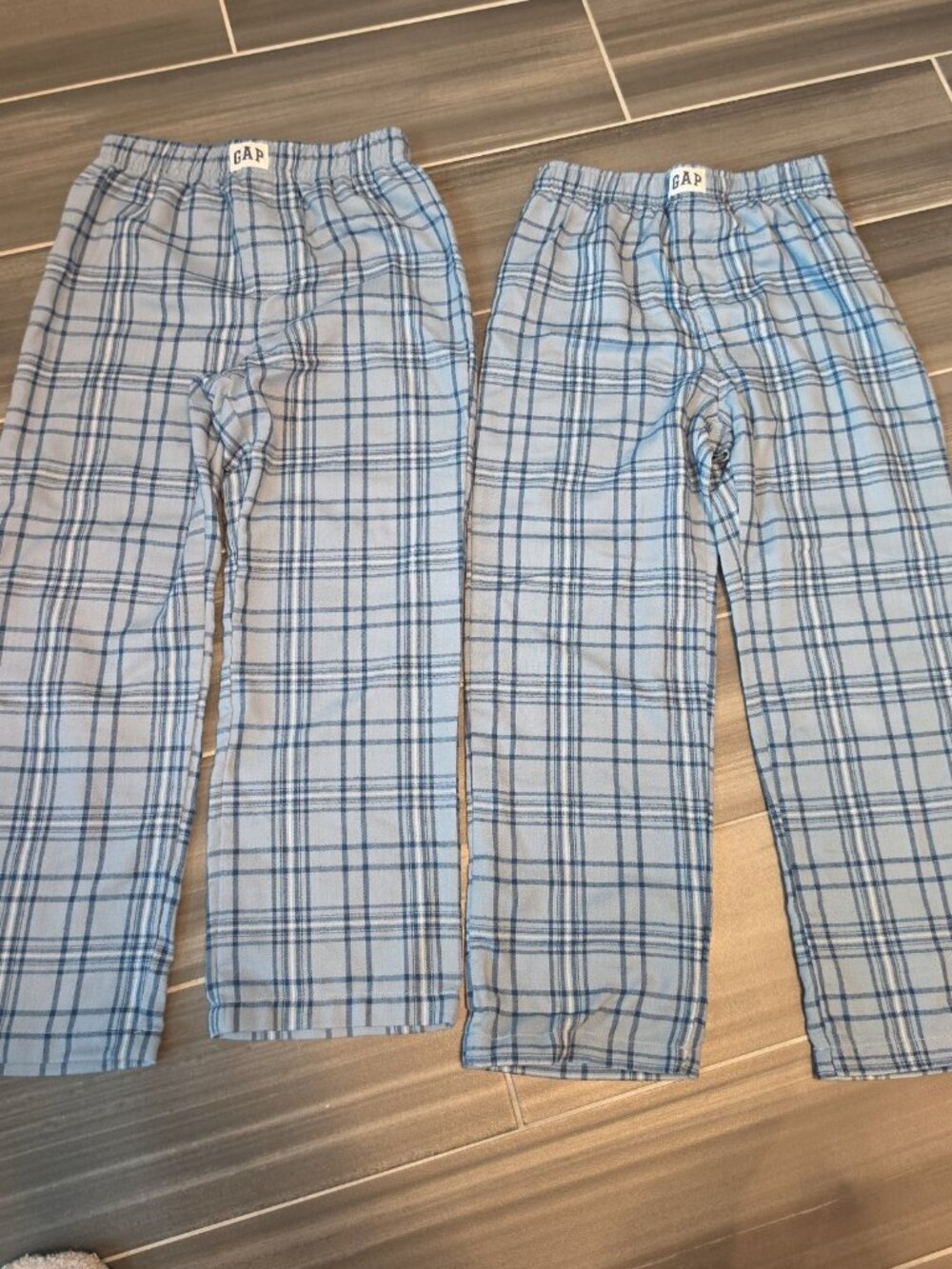 GAP Plaid Pajama Pants 2-Pair Kids Sleepwear Blue White — 6 Years